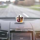 Acrylic Personalized Pentagon Shape Car Dashboard Photo Stand (Front & Back)